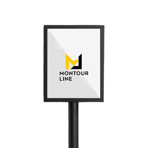 Montour Line Sign Frame Floor Standing 8.5 x 11 in. V Black Steel FSE200-8511-V-BK